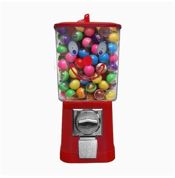 Candy Vending Machine - Münzbetriebener Selbstbedienungsautomat für Bubble Balls, Kaugummis