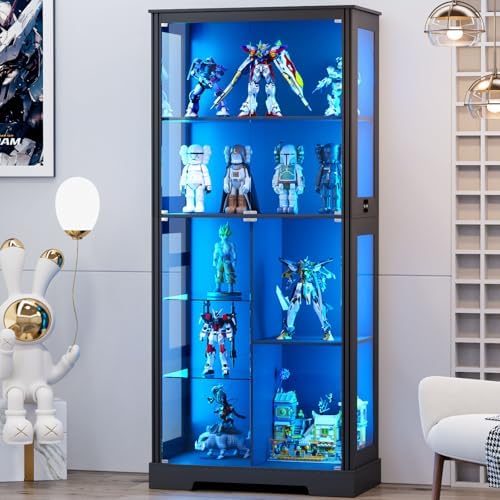 Glass Cabinet Display - 71'' Vitrine mit 5 Ebenen und