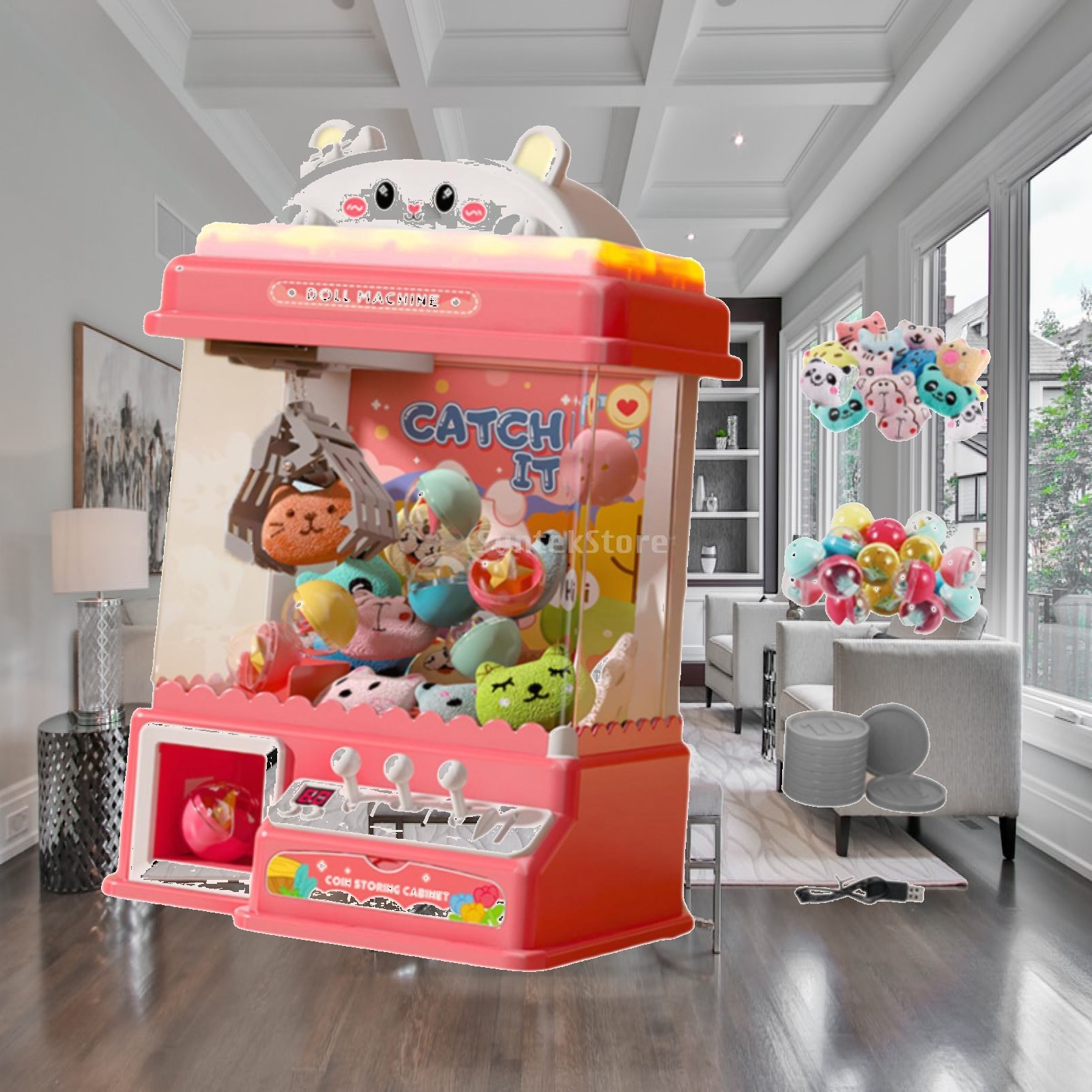 Claw Crane Machine - Greifautomat Arcade-Spielzeug Greifkran-Spielautomat mit Sound und