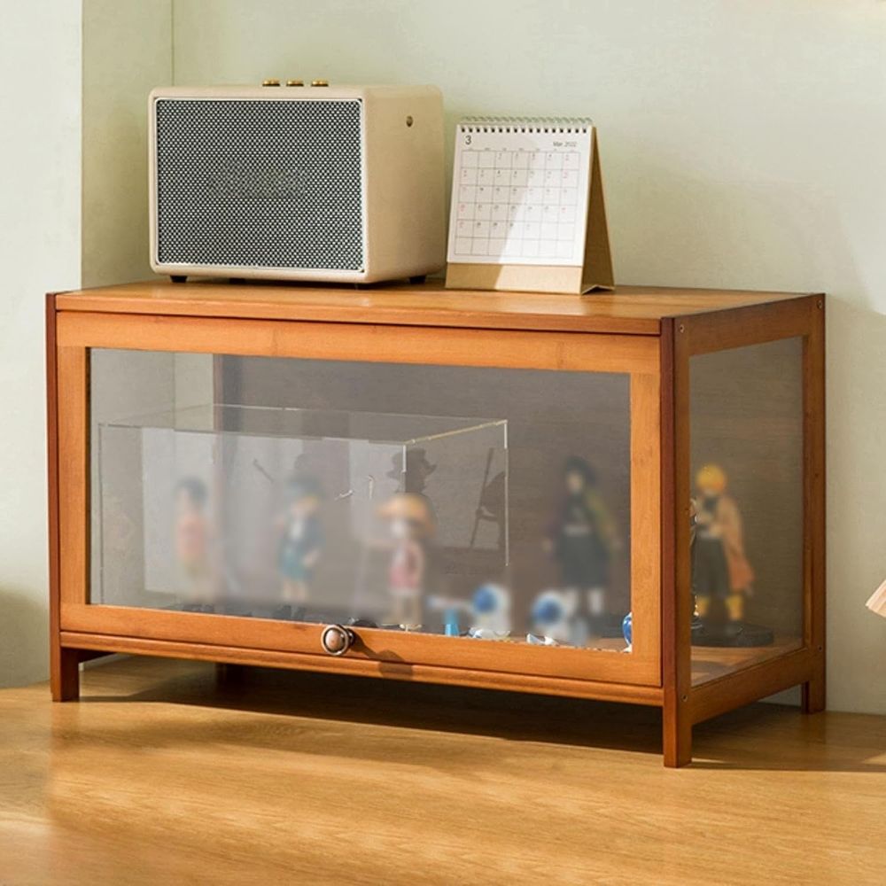 Glass Cabinet Display - Acrylglas-Vitrine - 27,55x12,59x15,74 Zoll Braune Ausstellungsregal-Vitrine