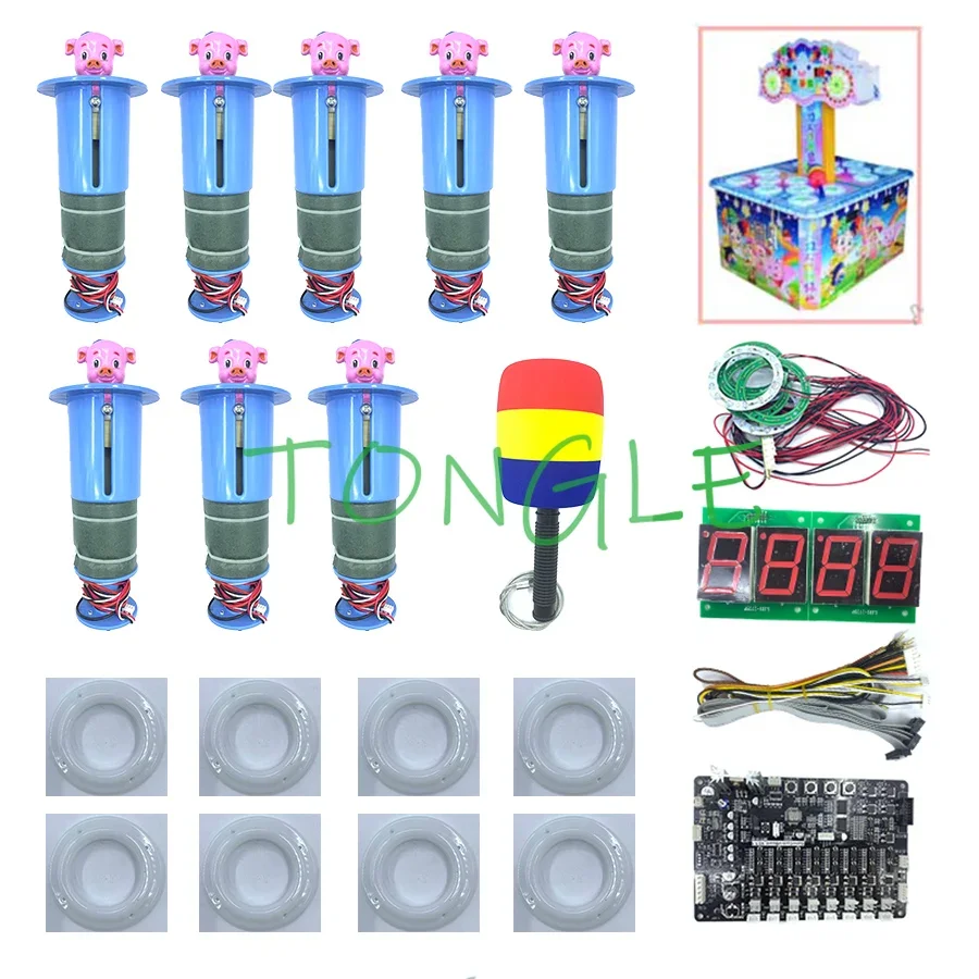 Whack A Mole Arcade - Motherboard mit Drähten und 8 Schlagköpfen,