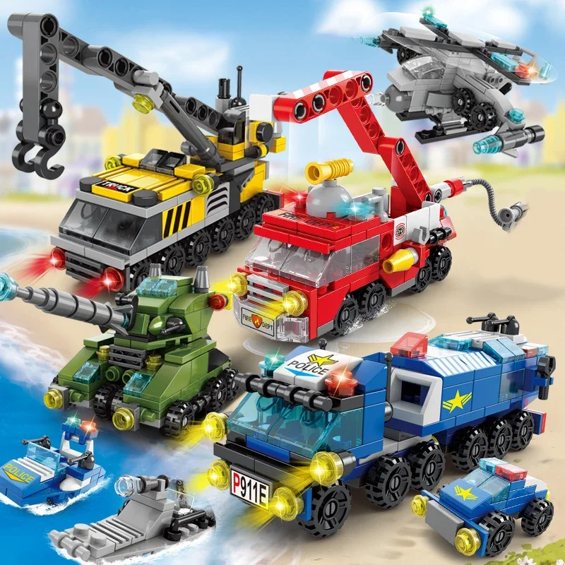 Claw Crane Machine - City Fire Car Bausteine für Kinder,