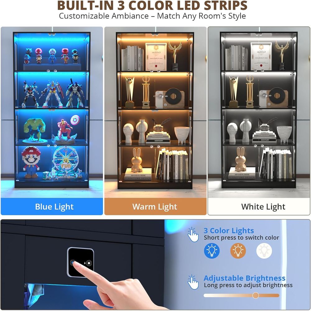 65-Zoll Glasvitrine, 4-stufige – Glass Cabinet Display Bewertung und Preis