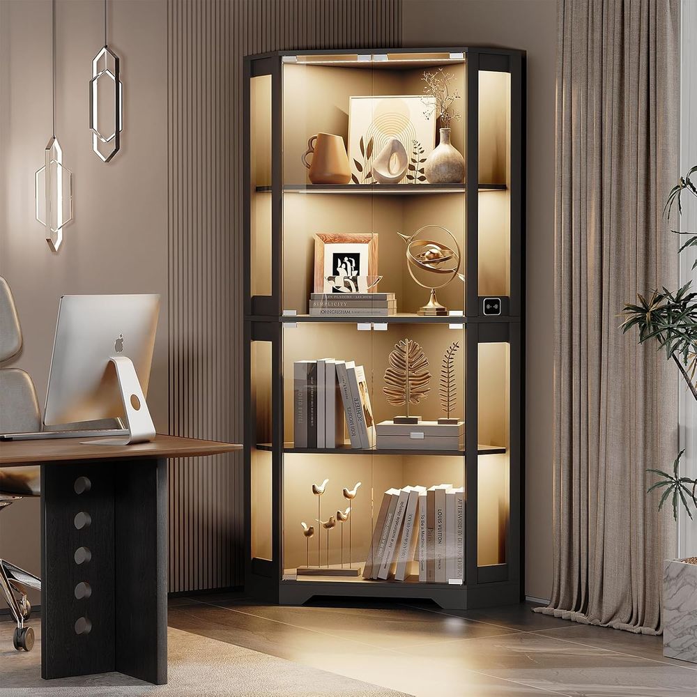 65 Beleuchtete Glasvitrine, 4- – Glass Cabinet Display Bewertung und Preis