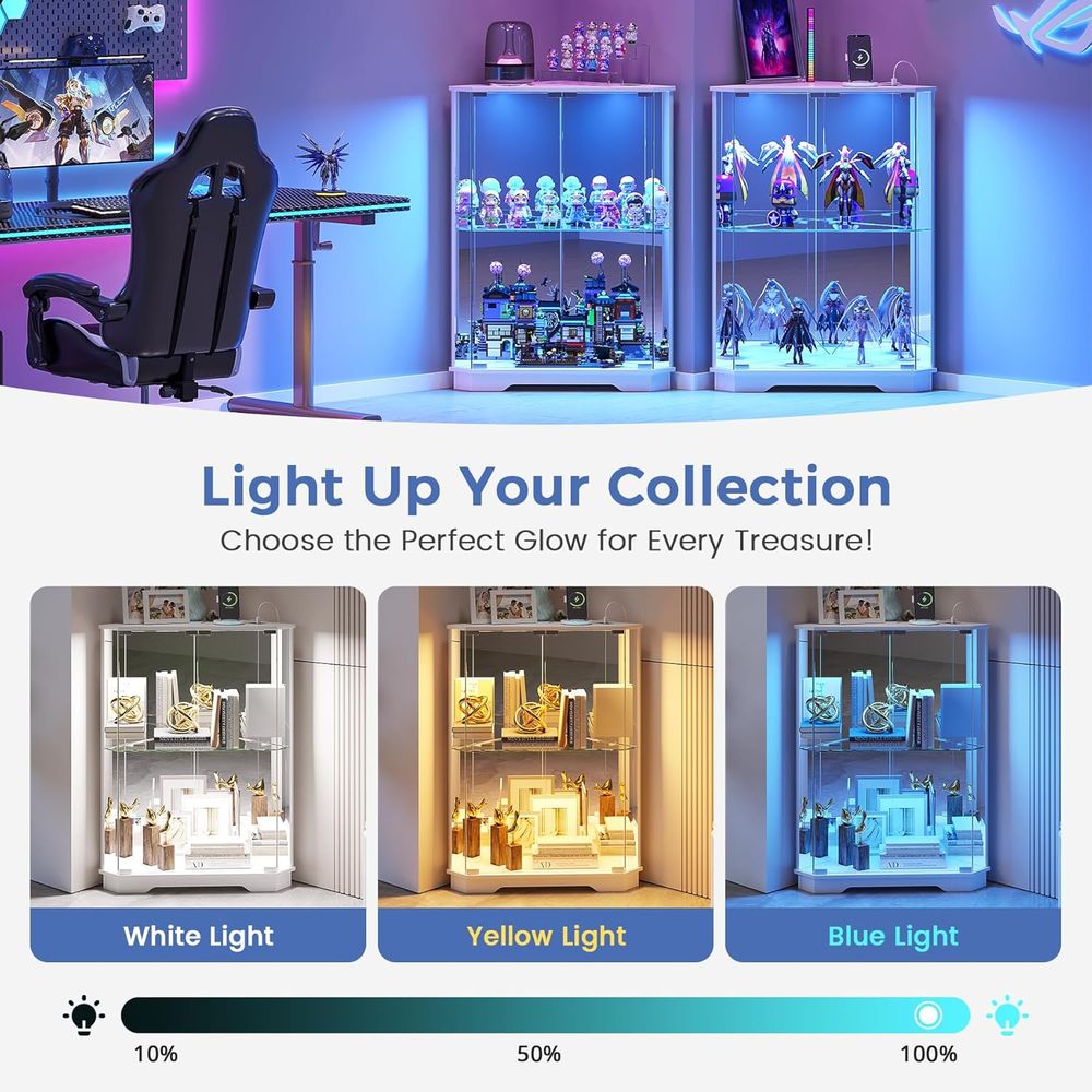 2-stöckige Glasvitrine mit LED – Glass Cabinet Display Bewertung und Preis