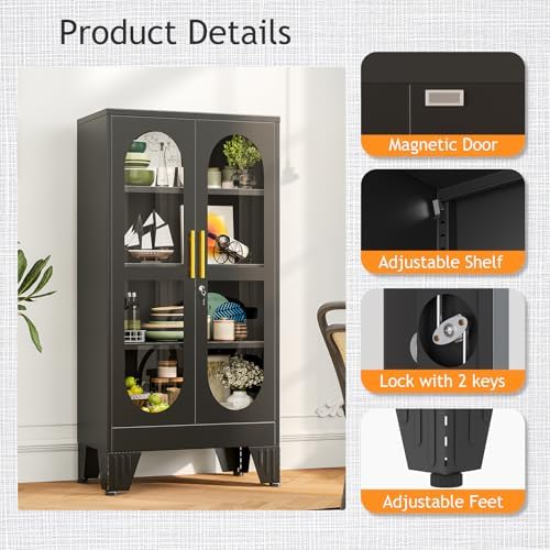 47 Zoll hoher abschließbarer V – Glass Cabinet Display Bewertung und Preis