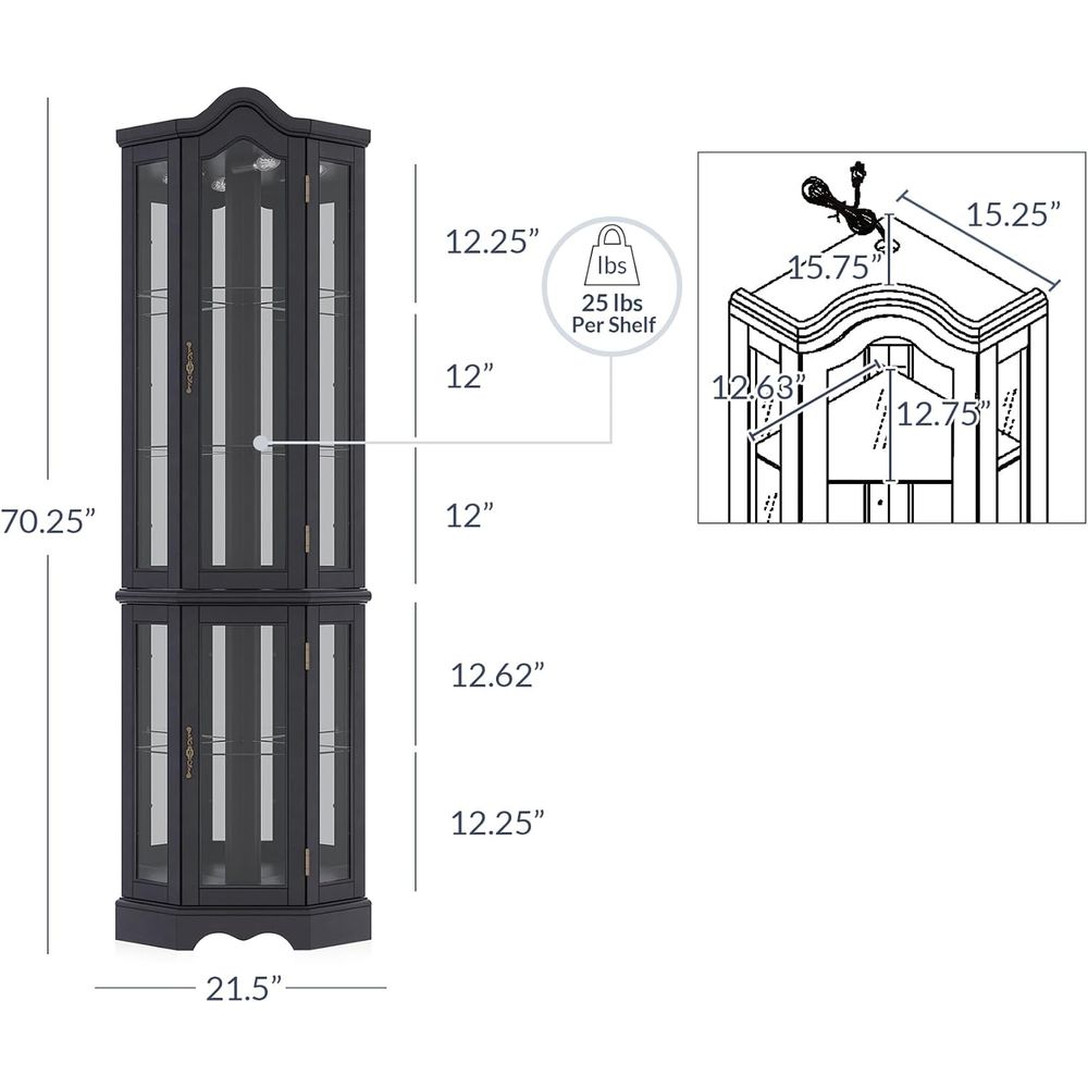 Beleuchteter 3-seitiger Glas-V – Glass Cabinet Display Bewertung und Preis