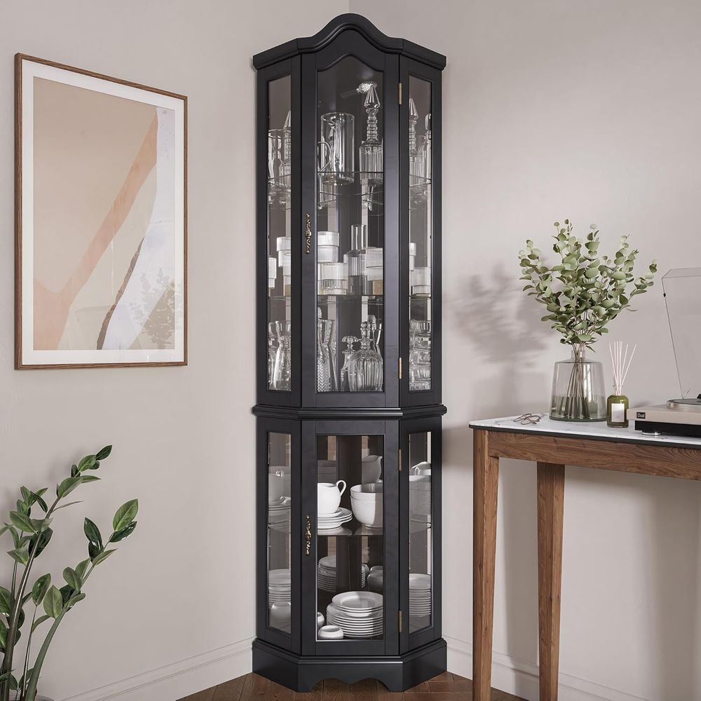 Beleuchteter 3-seitiger Glas-V – Glass Cabinet Display Bewertung und Preis