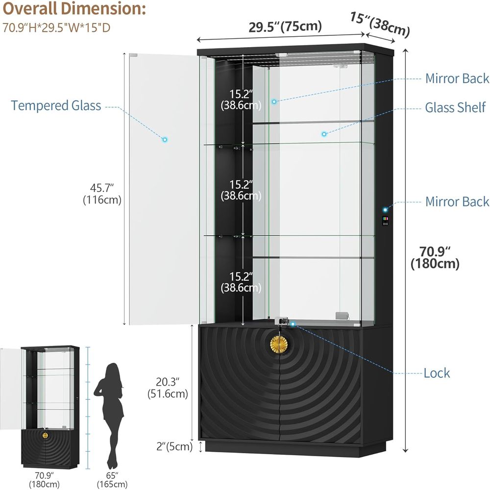 71 Glas-Vitrine, 4-stufiger Sc – Glass Cabinet Display Bewertung und Preis
