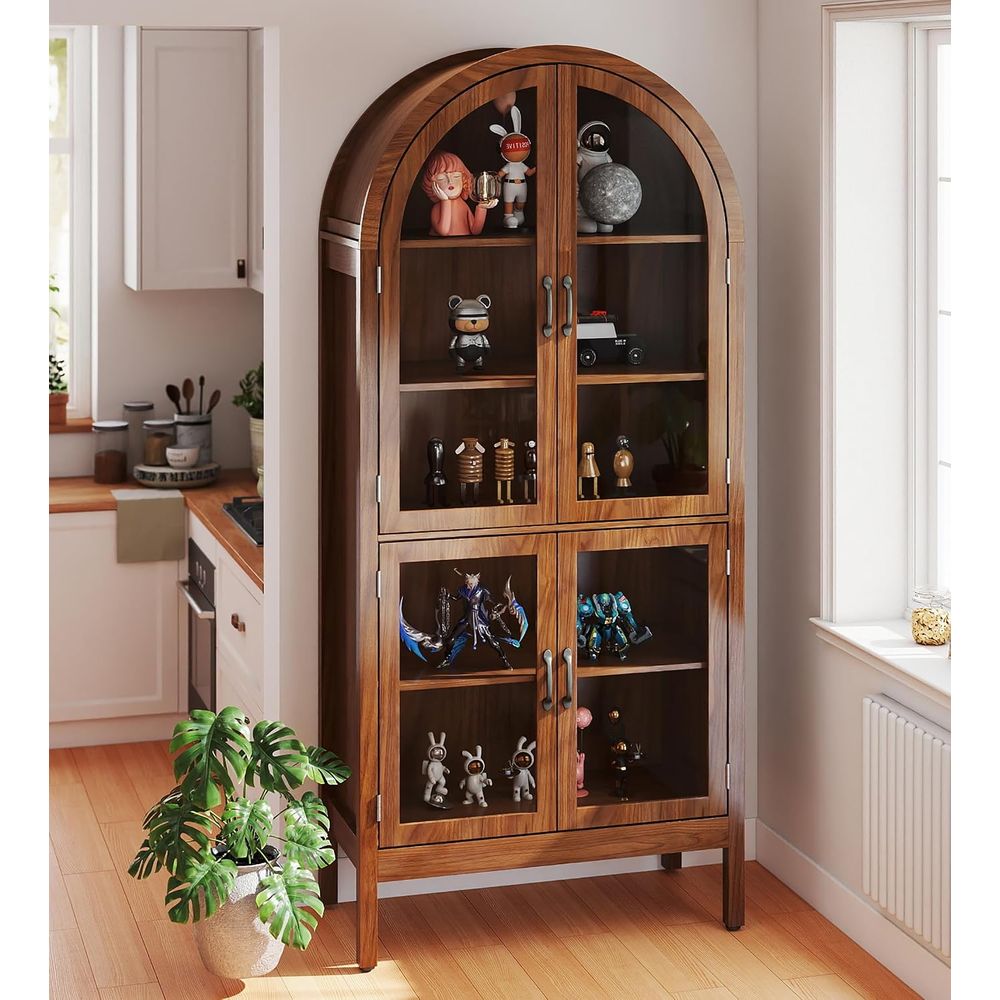 70,9 cm Hohe Walnuss-Acrylglas – Glass Cabinet Display Bewertung und Preis