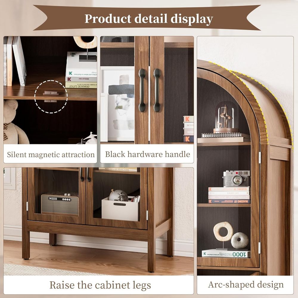 70,9 cm Hohe Walnuss-Acrylglas – Glass Cabinet Display Bewertung und Preis