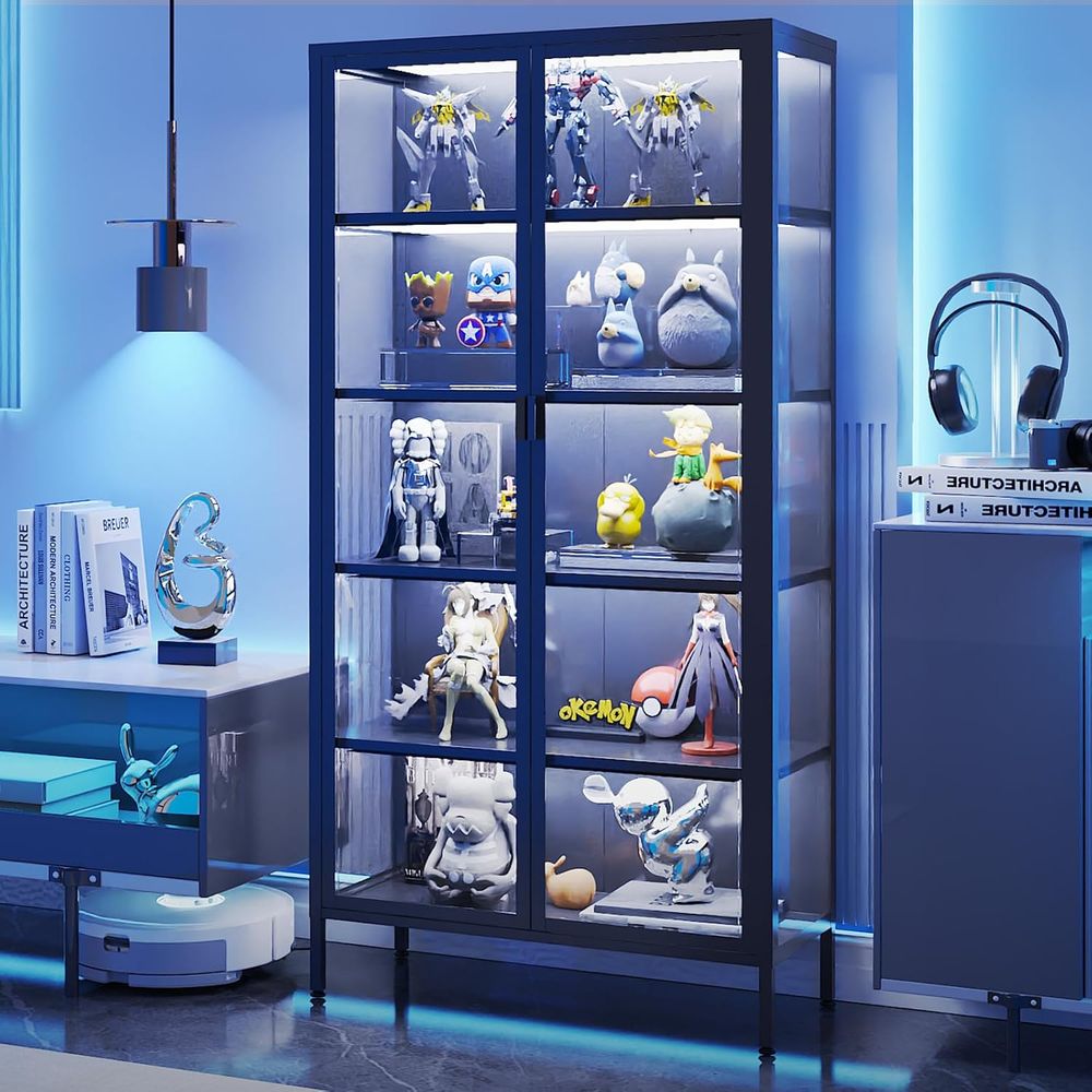 71 cm hohe Glasvitrine mit LED – Glass Cabinet Display Bewertung und Preis