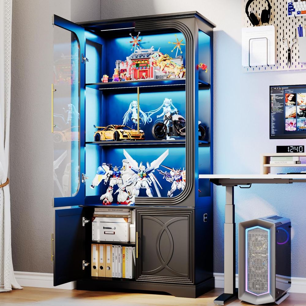 2-teiliger Holz-Vitrinenschran – Glass Cabinet Display Bewertung und Preis