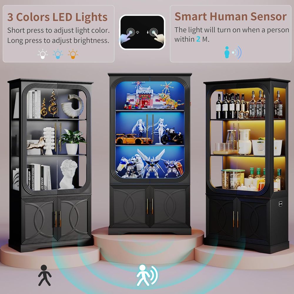 2-teiliger Holz-Vitrinenschran – Glass Cabinet Display Bewertung und Preis