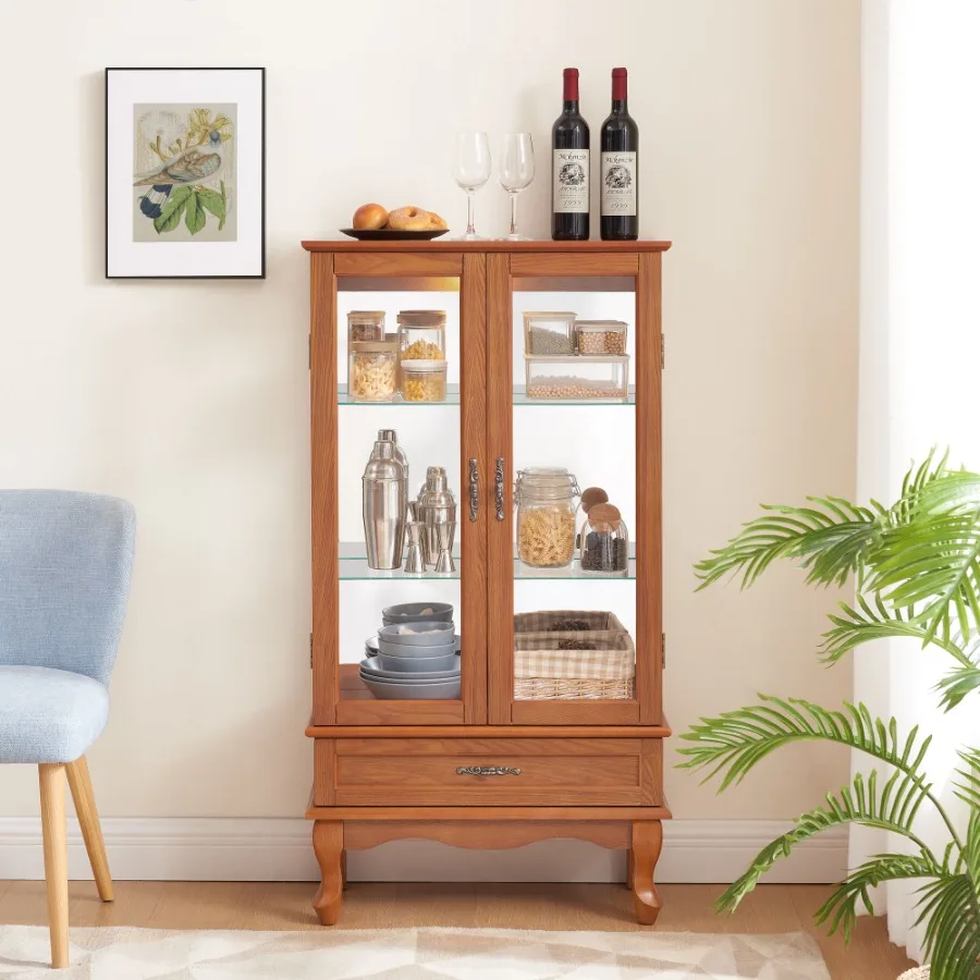 Beleuchteter Glas-Vitrinenschr – Glass Cabinet Display Bewertung und Preis