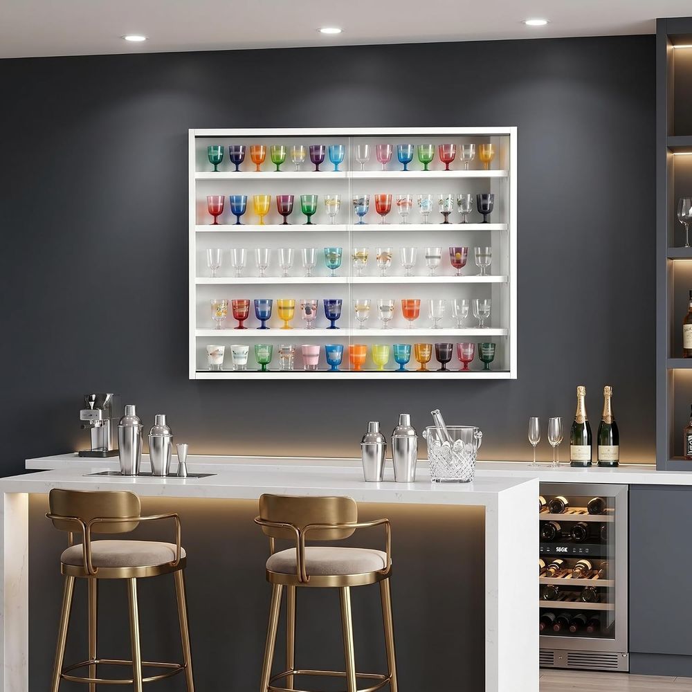 5-stöckiger Wandmontierter Sch – Glass Cabinet Display Bewertung und Preis