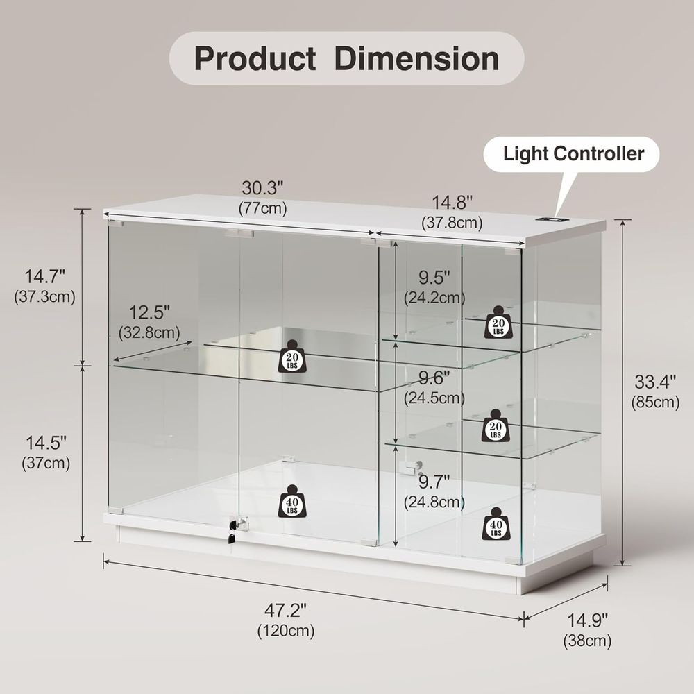 Weiße Hochglanz-Glasvitrine mi – Glass Cabinet Display Bewertung und Preis