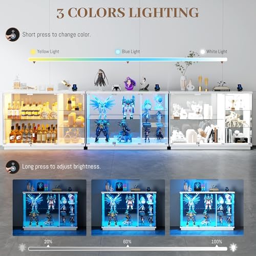 Glasvitrine mit Schloss & LED- – Glass Cabinet Display Bewertung und Preis