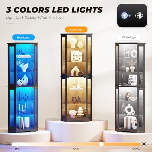 180 cm Eck-Vitrine mit Glastür – Glass Cabinet Display Bewertung und Preis